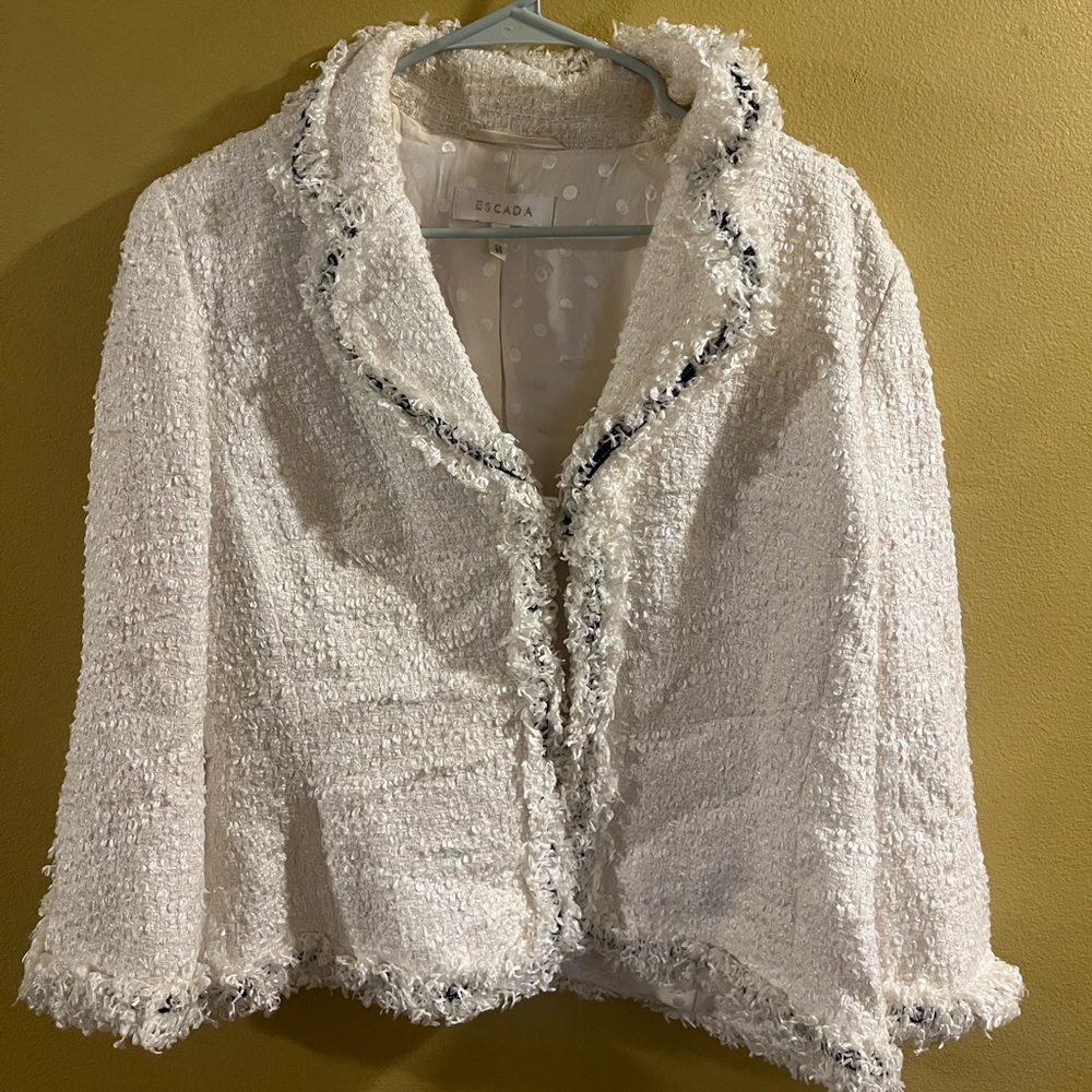 Escada Women's White Textured Jacket